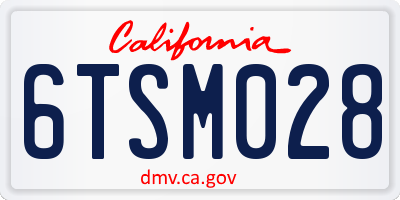 CA license plate 6TSM028