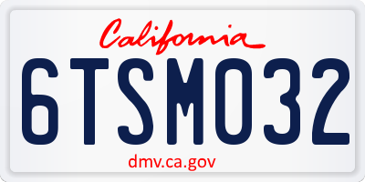 CA license plate 6TSM032