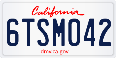 CA license plate 6TSM042