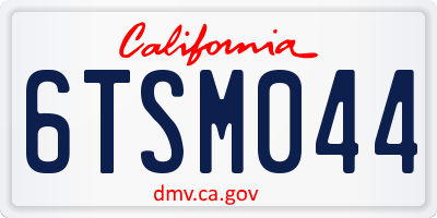 CA license plate 6TSM044