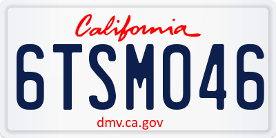 CA license plate 6TSM046