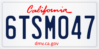 CA license plate 6TSM047