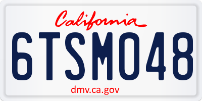 CA license plate 6TSM048