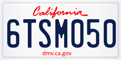CA license plate 6TSM050