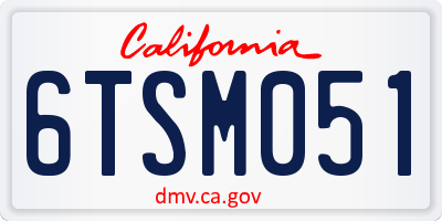 CA license plate 6TSM051