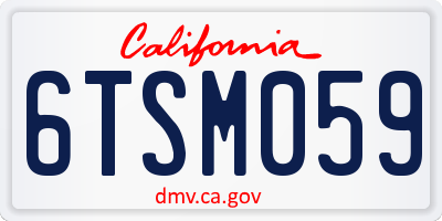 CA license plate 6TSM059