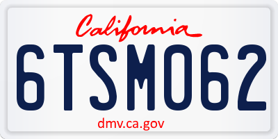 CA license plate 6TSM062