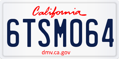CA license plate 6TSM064