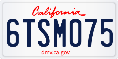 CA license plate 6TSM075
