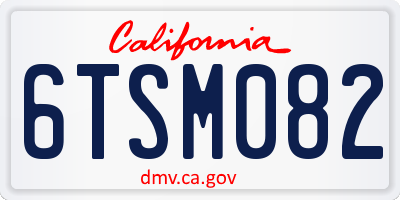 CA license plate 6TSM082