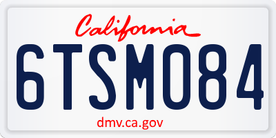 CA license plate 6TSM084