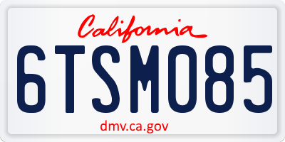 CA license plate 6TSM085