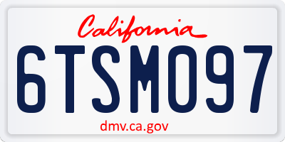 CA license plate 6TSM097
