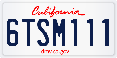 CA license plate 6TSM111