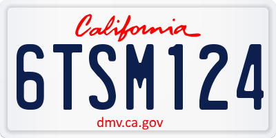 CA license plate 6TSM124