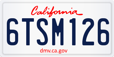 CA license plate 6TSM126