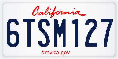 CA license plate 6TSM127
