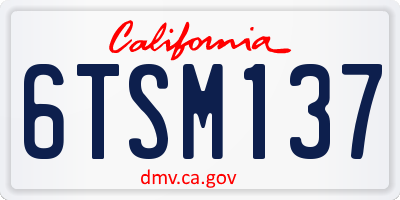CA license plate 6TSM137
