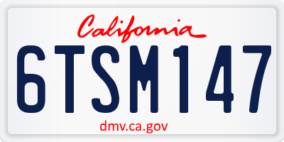CA license plate 6TSM147