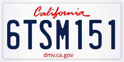 CA license plate 6TSM151