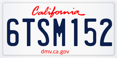 CA license plate 6TSM152