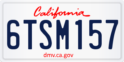 CA license plate 6TSM157