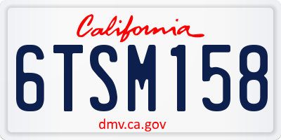 CA license plate 6TSM158