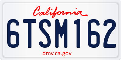 CA license plate 6TSM162