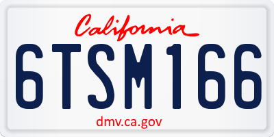 CA license plate 6TSM166