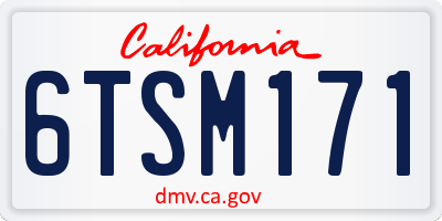 CA license plate 6TSM171