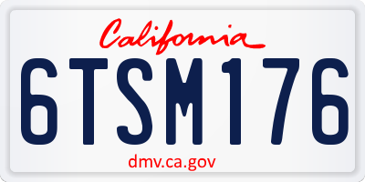 CA license plate 6TSM176