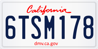 CA license plate 6TSM178