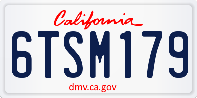 CA license plate 6TSM179