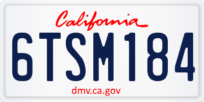 CA license plate 6TSM184