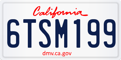 CA license plate 6TSM199