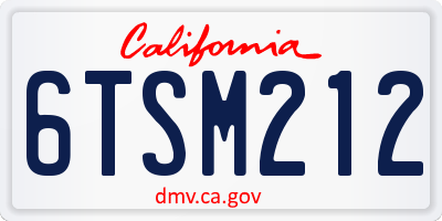 CA license plate 6TSM212