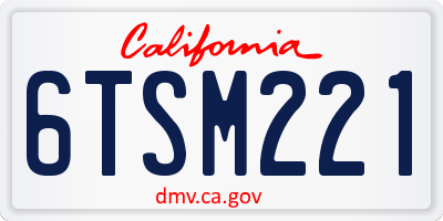CA license plate 6TSM221