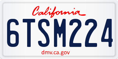 CA license plate 6TSM224