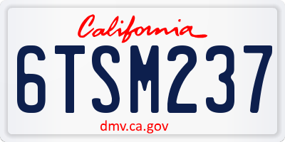 CA license plate 6TSM237