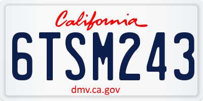 CA license plate 6TSM243