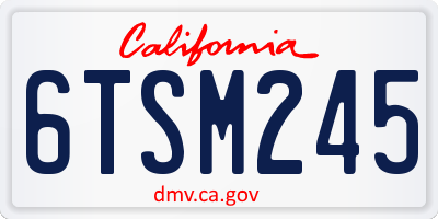 CA license plate 6TSM245