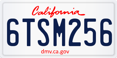 CA license plate 6TSM256