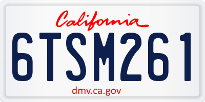 CA license plate 6TSM261