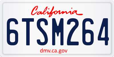 CA license plate 6TSM264
