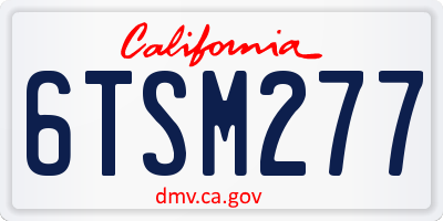 CA license plate 6TSM277