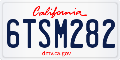 CA license plate 6TSM282