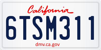 CA license plate 6TSM311