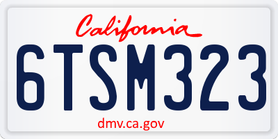 CA license plate 6TSM323