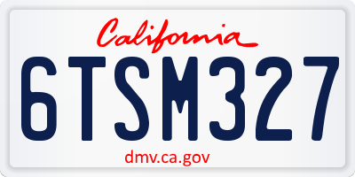 CA license plate 6TSM327