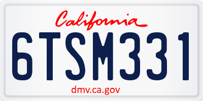 CA license plate 6TSM331
